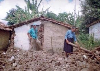 Sister Reginalda at a demolished slum site